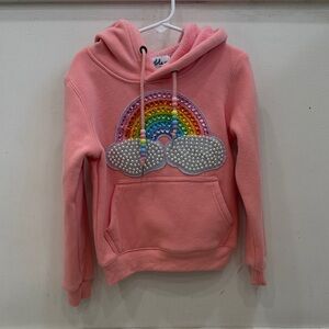 Lola + The Boys Pink Rainbow Hoodie